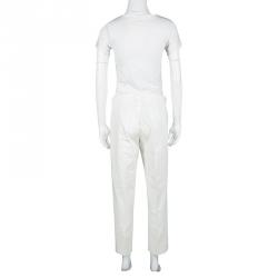 Pre Owned بنطلون جوزيف قصة مستقيمة فينلي قطن بيج فاتح M