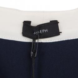 Pre Owned بلوزة جوزيف فيكتوريا حرير أزرق كحلي بربطة متباينة L