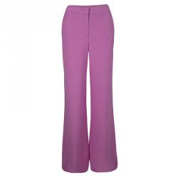 Joseph Purple Double Silk Wide Leg Felini Trousers L
