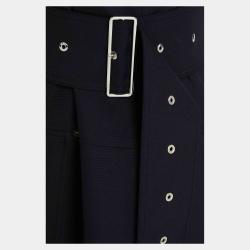 Joseph Black Virgin Wool Belted Midi Dress M (FR 38)