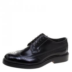 Joseph Black Brogue Leather Dennis Lace Up Derby Size 36