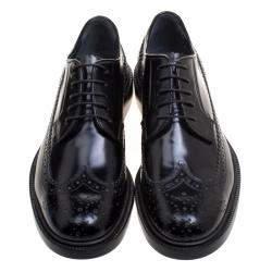 Joseph Black Brogue Leather Dennis Lace Up Derby Size 36