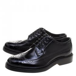 Joseph Black Brogue Leather Dennis Lace Up Derby Size 36
