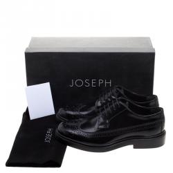 Joseph Black Brogue Leather Dennis Lace Up Derby Size 36