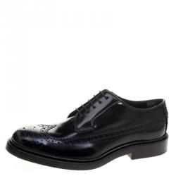 Joseph Black Brogue Leather Dennis Lace Up Derby Size 38