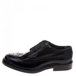 Joseph Black Brogue Leather Dennis Lace Up Derby Size 38