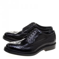 Pre Owned Joseph Black Brogue Leather Dennis Lace Up Derby Size 39
