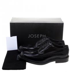 Pre Owned Joseph Black Brogue Leather Dennis Lace Up Derby Size 39