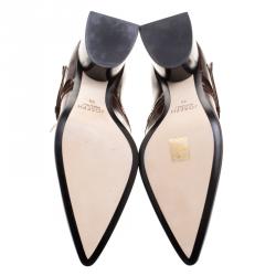 Joseph Brown Glossed Leather Eyelet Embellished Pointed Toe Ankle Boots Size 39