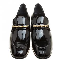 Pre Owned Joseph Black Patent Leather Loafers Size 39