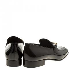 Pre Owned Joseph Black Patent Leather Loafers Size 39