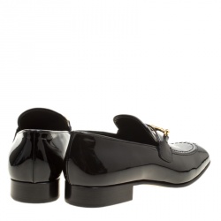 Pre Owned Joseph Black Patent Leather Loafers Size 37.5