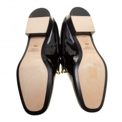 Pre Owned Joseph Black Patent Leather Loafers Size 37.5