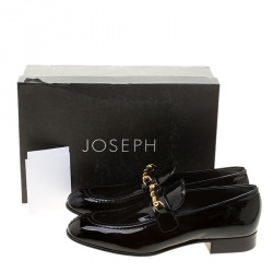 Pre Owned Joseph Black Patent Leather Loafers Size 37.5
