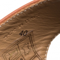 Joseph Brown Leather Buckle Detail Flat Slides Size 40