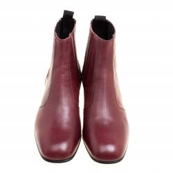 Joseph Burgundy Leather Chelsea Boots Size 38