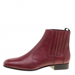 Joseph Burgundy Leather Chelsea Boots Size 38