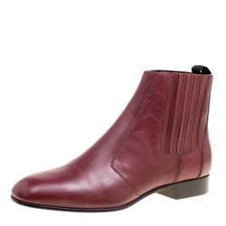 Joseph Burgundy Leather Chelsea Boots Size 38