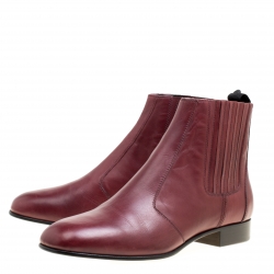Joseph Burgundy Leather Chelsea Boots Size 38