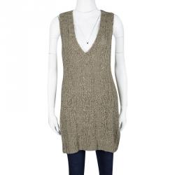 مملوكة مسبقًا تانك توب جوزيف تريكو يدوي رصاصي بني واسع M