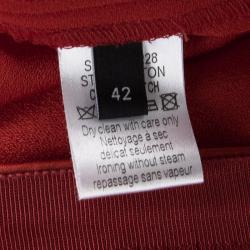 Joseph Red Crepe Sleeveless Step Button Dress M