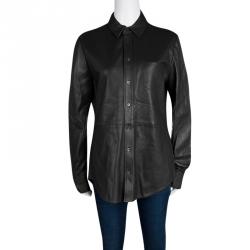 Pre Owned قميص جوزيف غيرسون جلد غلوف خروف أسود M