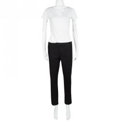 Pre Owned Joseph Black Light Cotton Stretch Finley Regular Fit Trousers L