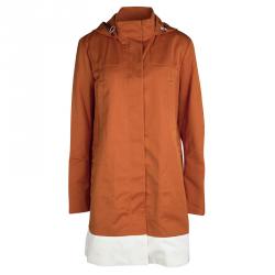 Joseph Orange Techno Taffeta Contrast Trim Hooded Zero Jacket M