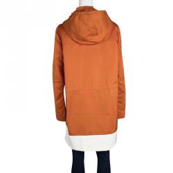 Joseph Orange Techno Taffeta Contrast Trim Hooded Zero Jacket M