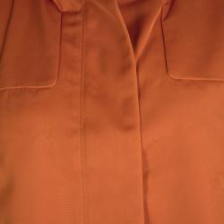 Joseph Orange Techno Taffeta Contrast Trim Hooded Zero Jacket M