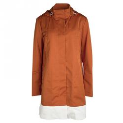Joseph Orange Techno Taffeta Contrast Trim Hooded Zero Jacket S