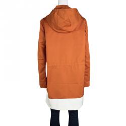 Joseph Orange Techno Taffeta Contrast Trim Hooded Zero Jacket S