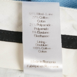 Pre Owned Joseph Blue Cottonwool Wide-Leg Trousers S