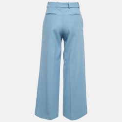 Pre Owned Joseph Blue Cottonwool Wide-Leg Trousers S