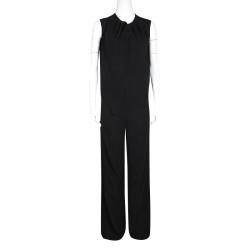 Joseph Black Open Back Sleeveless Fluid Crepe Terry Jumpsuit M