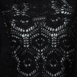 Pre Owned Joseph Black Perforated Crochet Knit Jacket S