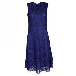 Joseph Cobalt Blue Doll Lace Sleeveless Dress M