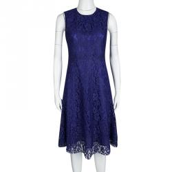 Joseph Cobalt Blue Doll Lace Sleeveless Dress M