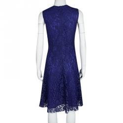 Joseph Cobalt Blue Doll Lace Sleeveless Dress M