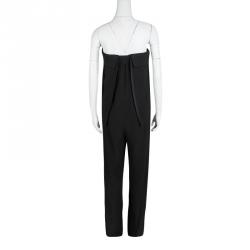 Joseph Black Fluid Crepe Strapless Jake Jumpsuit M