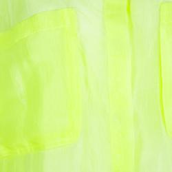 مملوكة مسبقًا قميص جوزيف جوانا حرير فوال أخضر نيون واسع M