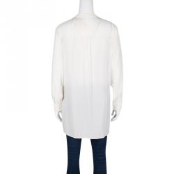 Pre Owned بلوزة جوزيف درا أكمام طويلة حرير بيج فاتح M