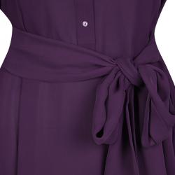 Pre Owned تونيك جوزيف أكمام طويلة حزام حرير بنفسجي M