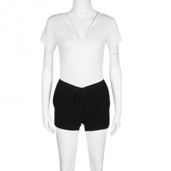 Joseph Black Stretch Crepe Elasticized Waist Shorts S
