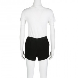 Joseph Black Stretch Crepe Elasticized Waist Shorts S