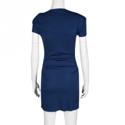 Joseph Blue Draped Wool Jersey Maria Dress S
