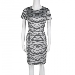 Pre Owned فستان جوزيف ستيف جاكار رصاصي نقشة الفهد M