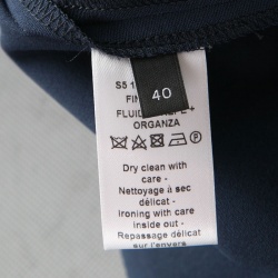 Pre Owned فستان جوزيف فينلاند كريب أزرق كحلي بقصات أورغانزا بلا أكمام M