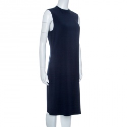 Pre Owned Joseph Navy Blue Sammy Fluide Crepe Sleeveless Dress L