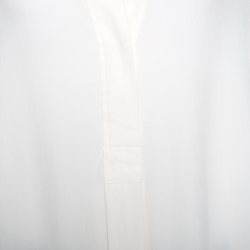 Pre Owned بلوزة جوزيف دارا حرير كريب دو شين خط رقبة متباين أوف وايت L